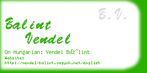 balint vendel business card